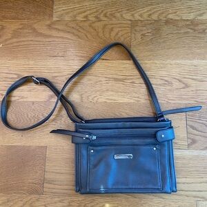 Black Rossetti Crossbody Shoulder Bag with Front Pocket
